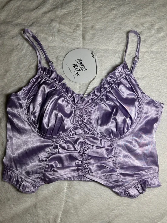 NWT Princess Polly Lavender Crop Top - Picture 2 of 9